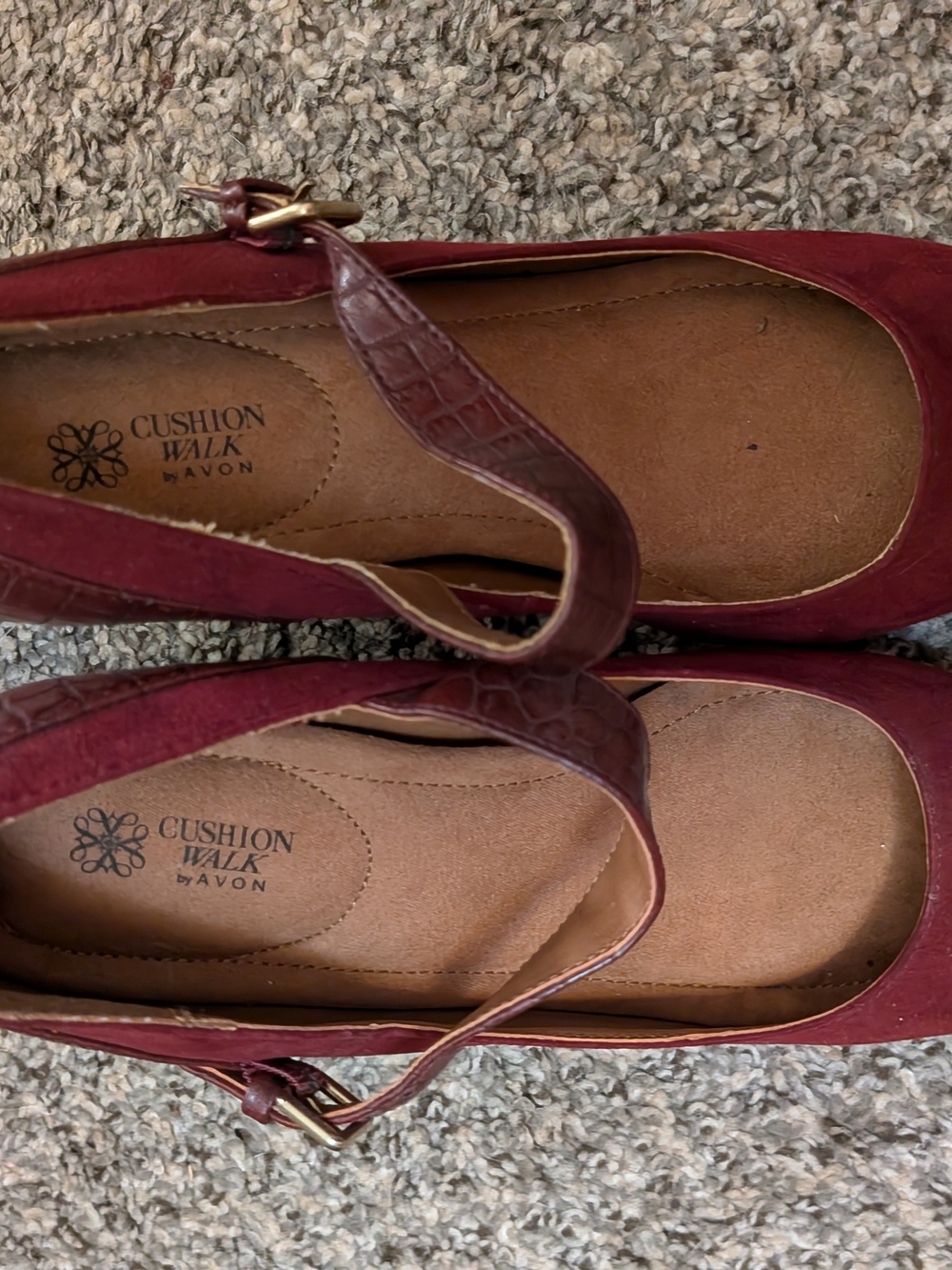 Avon Cushion Walk Burgundy Mary Jane Heels